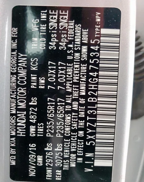 5XYZT3LB2HG475345